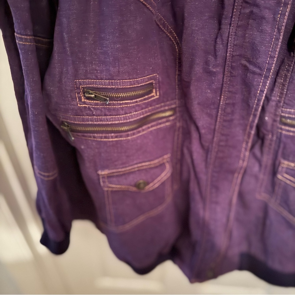 Vintage Y2K Denim 24/7 Purple Denim Jacket & Skirt Set Size 24W - Picture 2 of 9